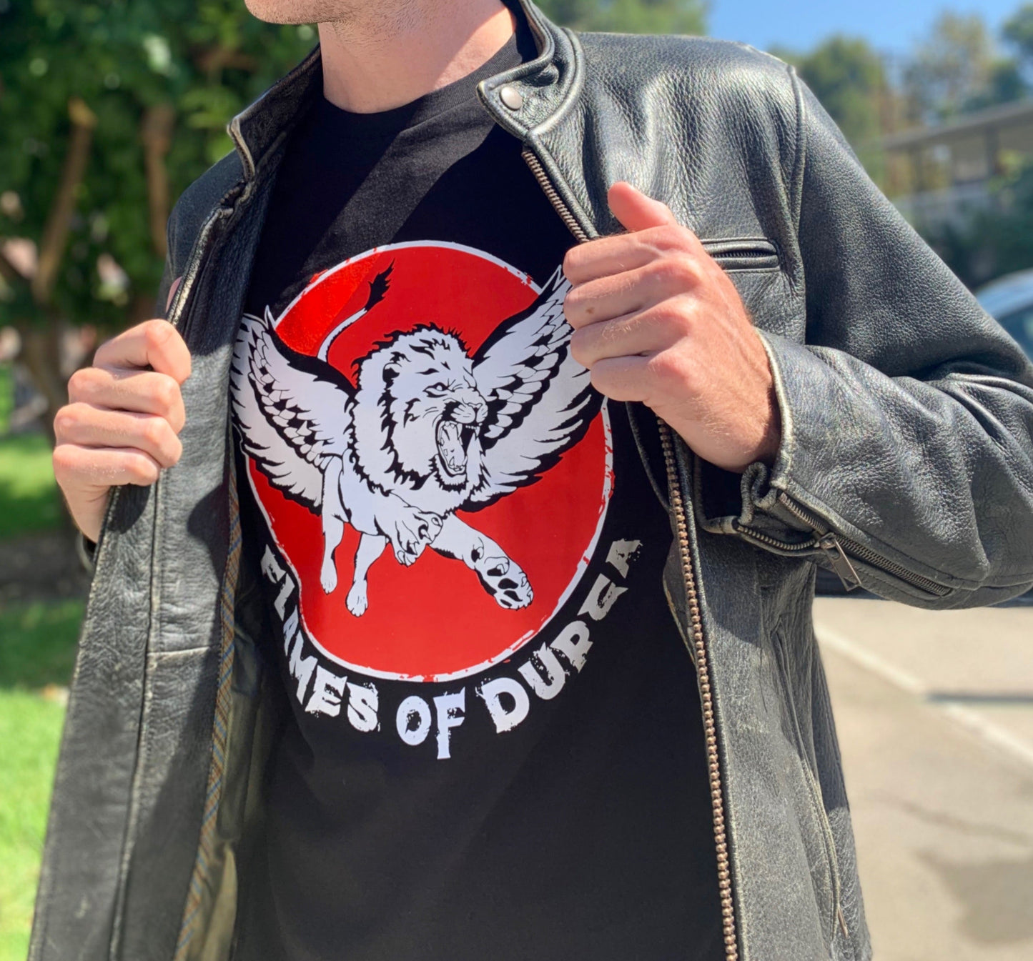 Classic Red & Black Tee with Old School Font