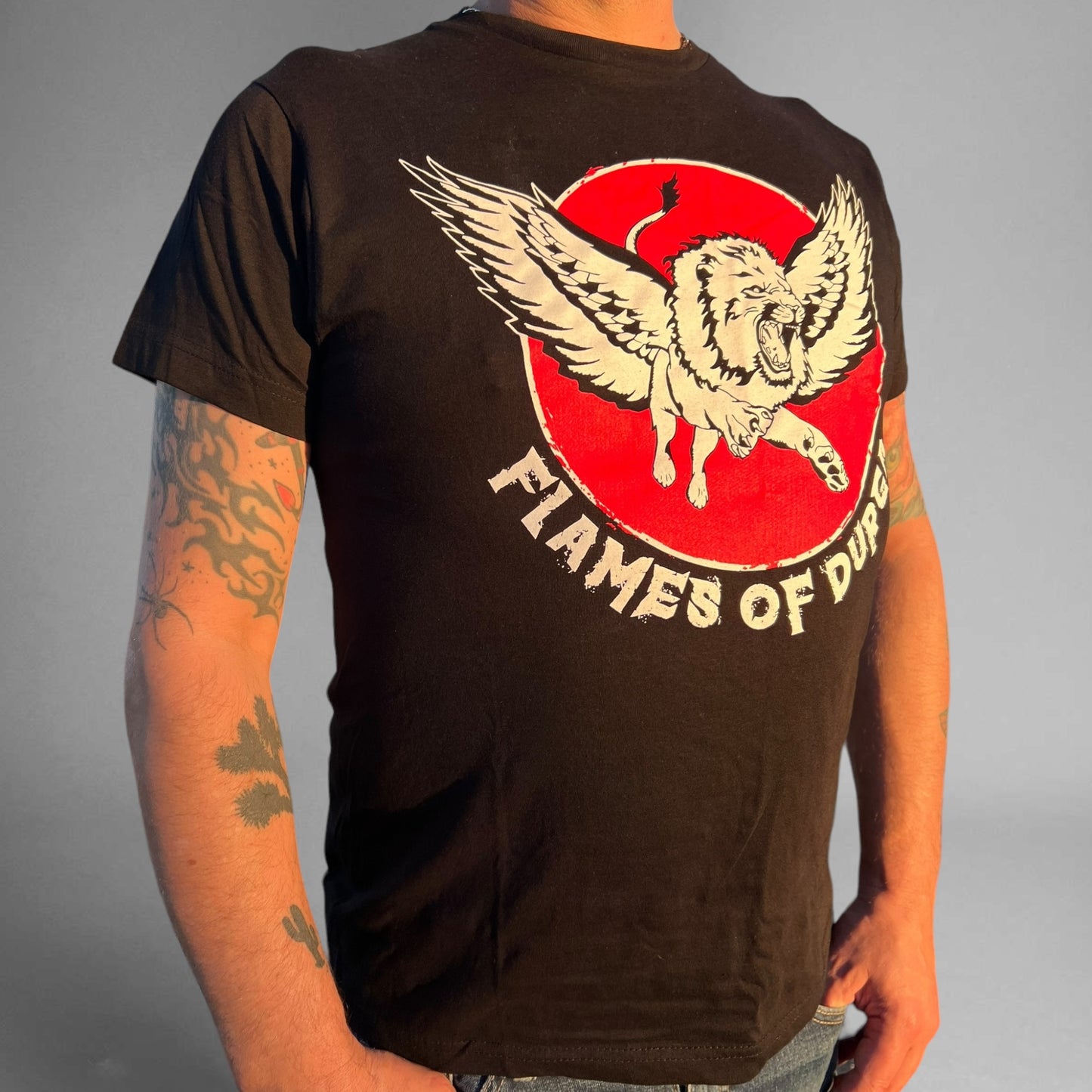 Classic Red & Black Tee with Old School Font