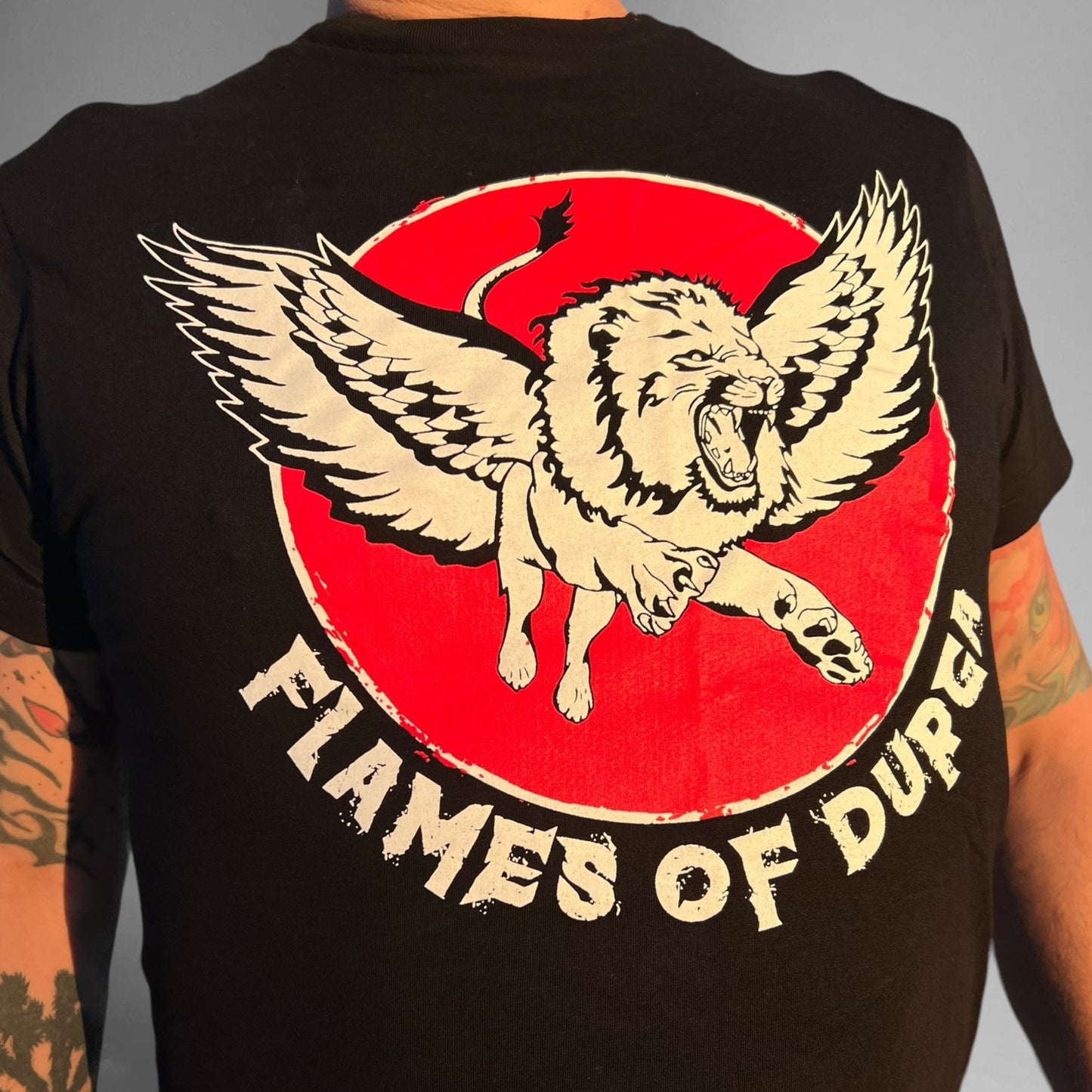 Classic Red & Black Tee with Old School Font