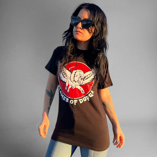 Classic Red & Black Tee with Old School Font